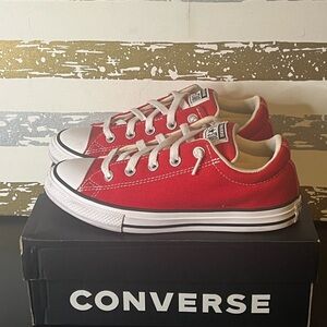 Converse Red Canvas Sneakers with White Accents